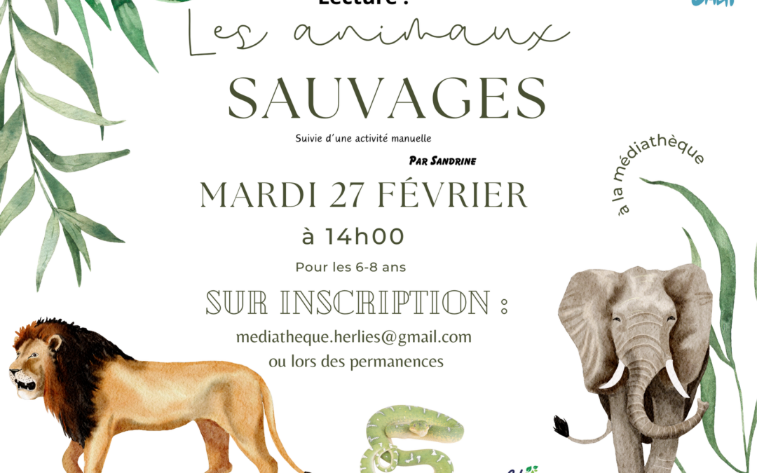 Atelier lecture « Les animaux sauvages »